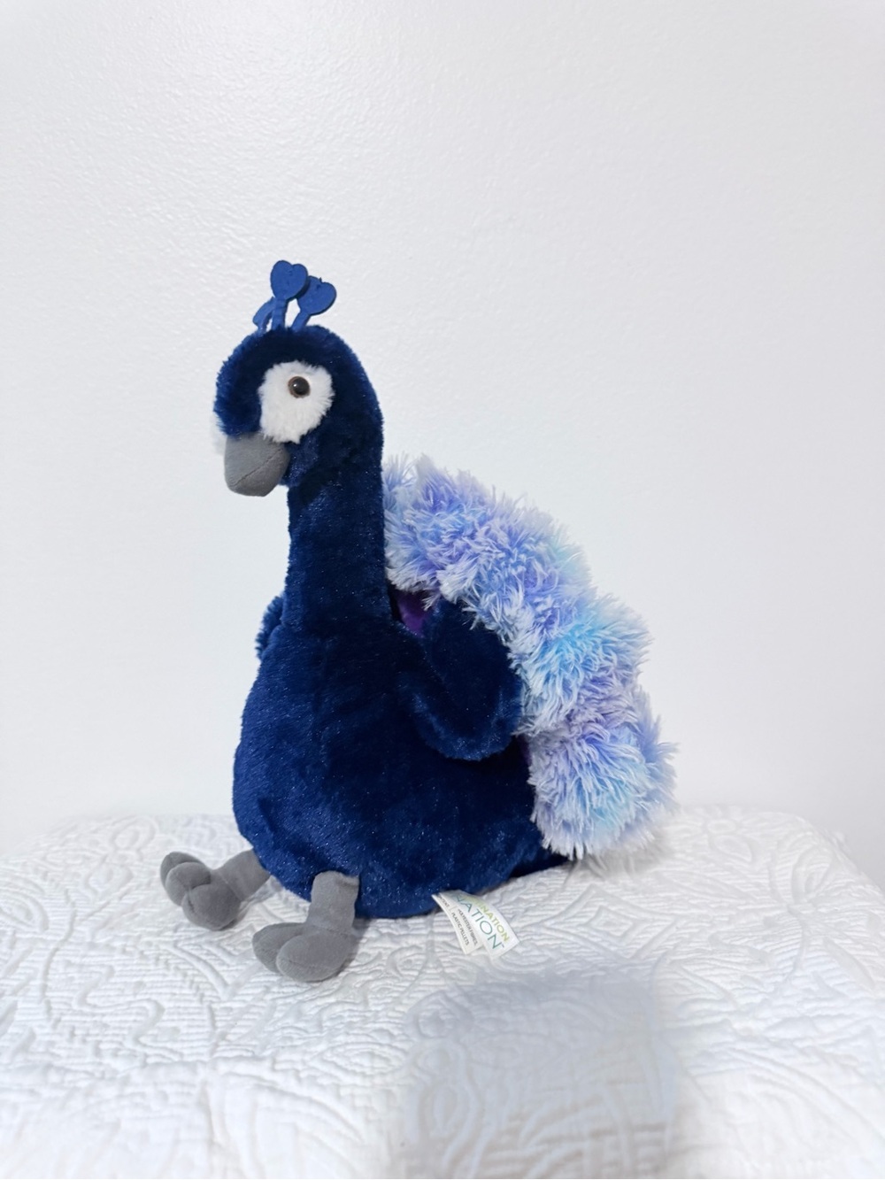 Aurora Destination Nation Peacock Plush Blue Purple Stuffed Animal 11 Inch Toy